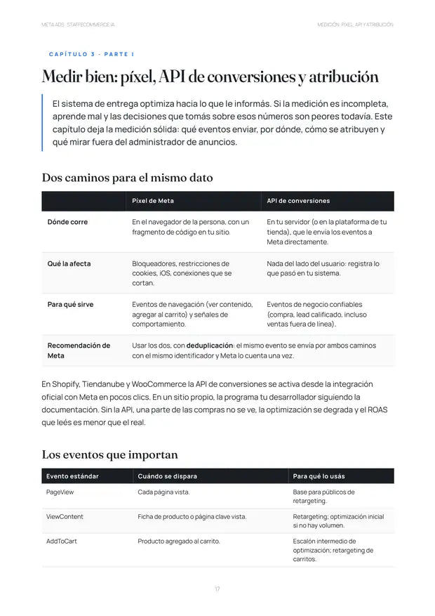 Página del material: Curso 8 · Meta Ads: medir bien con píxel, API de conversiones y atribución.